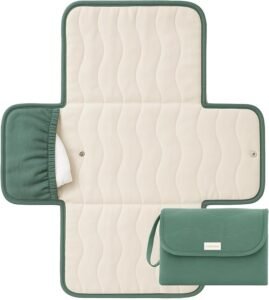 Toddlekind Portable Changing Pad – Organic Cotton & Water-Resistant Polyester – Travel-Friendly, Foldable Change Mat –...