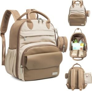 KeaBabies Nappy Changing Backpack - Diaper Bag With Change Mat, Pacifier Pod, Waterproof, Multifunctional for Mom,...