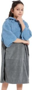 Hiturbo Kids Changing Robe,Hooded Towel Poncho Bath Robe,Wearable Blanket Swimming Bathrobe,Fleece Dressing Gown for...