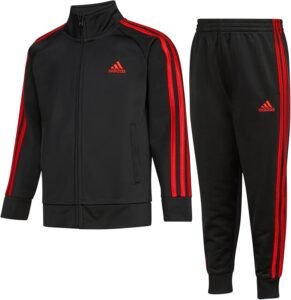 Adidas DTP57 Tiberio 3-Stripes Jersey Top and Bottom Set, Color Block, Fleece Tracksuit, Kids