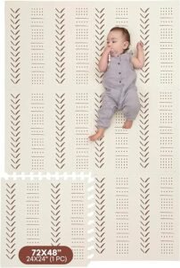122 x 122 x 3.6 cm Baby Play Mat for Small, Extra Thick 3.6 cm, Super Soft Vegan Leather Floor Mat Creates a Safe Play...